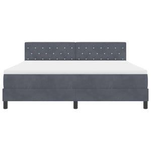 vidaXL LED Box Spring Bed with Mattress Dark Grey 180 x 200 cm Velvet