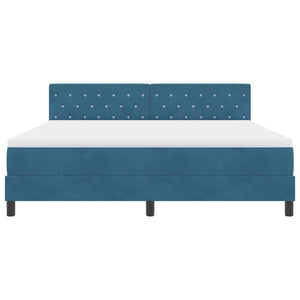 vidaXL LED Box Spring Bed with Mattress Dark Blue 180 x 200 cm Velvet