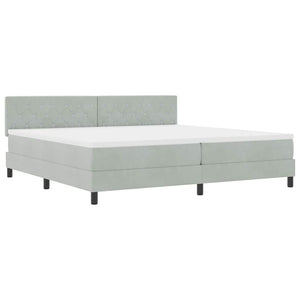 vidaXL LED Box Spring Bed with Mattress Light Gray 200 x 200 cm Velvet