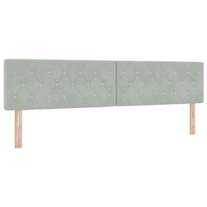 vidaXL LED Box Spring Bed with Mattress Light Gray 200 x 200 cm Velvet