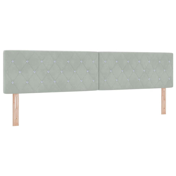 vidaXL LED Box Spring Bed with Mattress Light Gray 200 x 200 cm Velvet