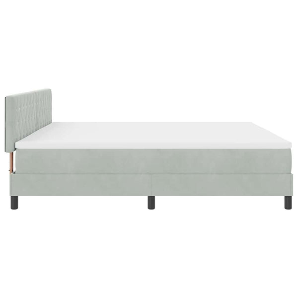 vidaXL LED Box Spring Bed with Mattress Light Gray 200 x 200 cm Velvet