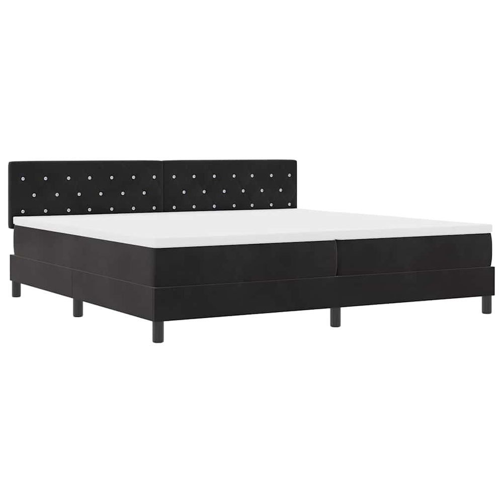 vidaXL LED Box Spring Bed with Mattress Black 200 x 200 cm Velvet