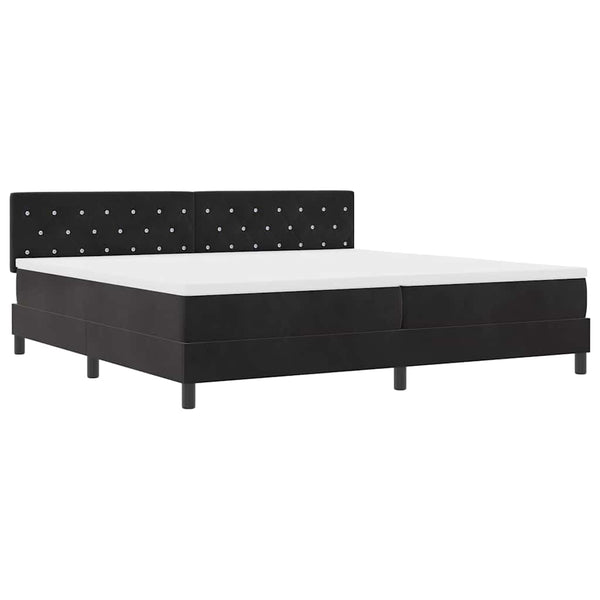 vidaXL LED Box Spring Bed with Mattress Black 200 x 200 cm Velvet