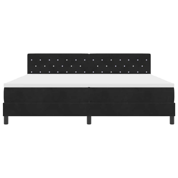 vidaXL LED Box Spring Bed with Mattress Black 200 x 200 cm Velvet
