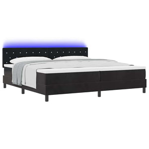 vidaXL LED Box Spring Bed with Mattress Black 200 x 200 cm Velvet