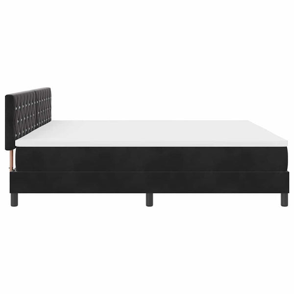 vidaXL LED Box Spring Bed with Mattress Black 200 x 200 cm Velvet
