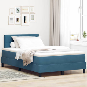 vidaXL LED Box Spring Bed with Mattress and Blue LED 120 x 190 cm Velvet