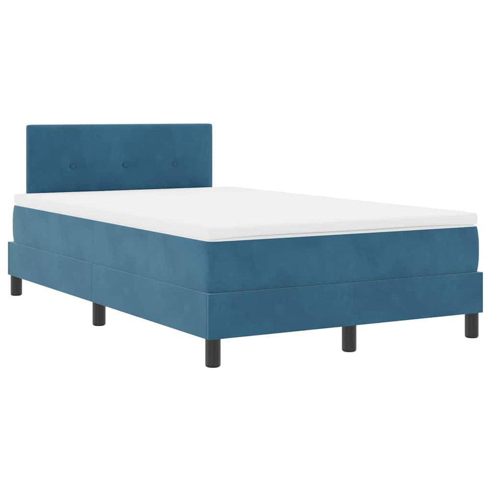 vidaXL LED Box Spring Bed with Mattress and Blue LED 120 x 190 cm Velvet
