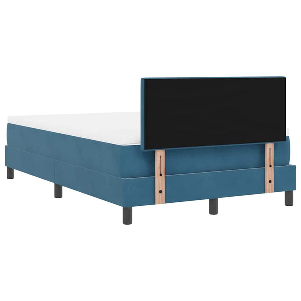 vidaXL LED Box Spring Bed with Mattress and Blue LED 120 x 190 cm Velvet