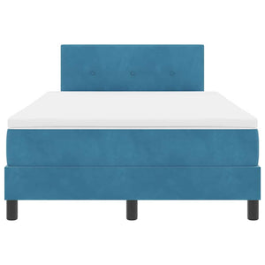 vidaXL LED Box Spring Bed with Mattress and Blue LED 120 x 190 cm Velvet