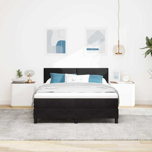 vidaXL LED Box Spring Bed with Mattress Black 140 x 200 cm Velvet