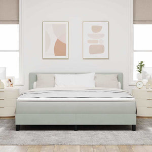 vidaXL LED Box Spring Bed with Mattress Light Gray 180 x 200 cm Velvet