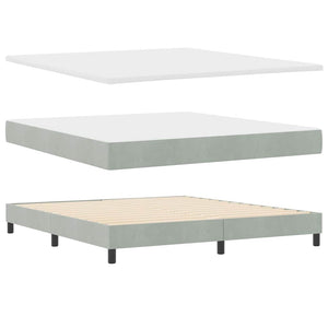 vidaXL LED Box Spring Bed with Mattress Light Gray 180 x 200 cm Velvet