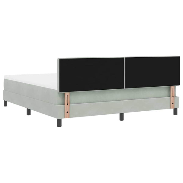 vidaXL LED Box Spring Bed with Mattress Light Gray 180 x 200 cm Velvet