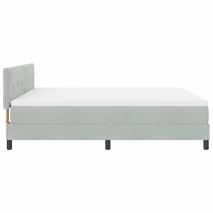 vidaXL LED Box Spring Bed with Mattress Light Gray 180 x 200 cm Velvet