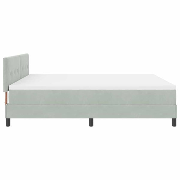 vidaXL LED Box Spring Bed with Mattress Light Gray 180 x 200 cm Velvet