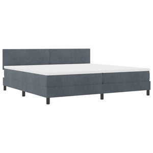 vidaXL LED Box Spring Bed with Mattress Dark Grey 200 x 200 cm Velvet