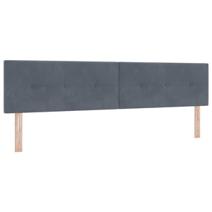 vidaXL LED Box Spring Bed with Mattress Dark Grey 200 x 200 cm Velvet