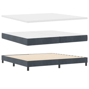 vidaXL LED Box Spring Bed with Mattress Dark Grey 200 x 200 cm Velvet