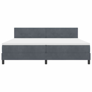 vidaXL LED Box Spring Bed with Mattress Dark Grey 200 x 200 cm Velvet
