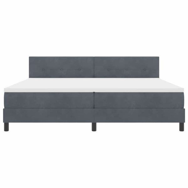 vidaXL LED Box Spring Bed with Mattress Dark Grey 200 x 200 cm Velvet