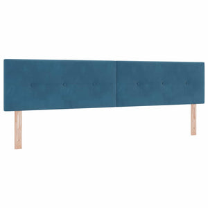 vidaXL LED Box Spring Bed with Mattress Dark Blue 200 x 200 cm Velvet