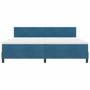 vidaXL LED Box Spring Bed with Mattress Dark Blue 200 x 200 cm Velvet