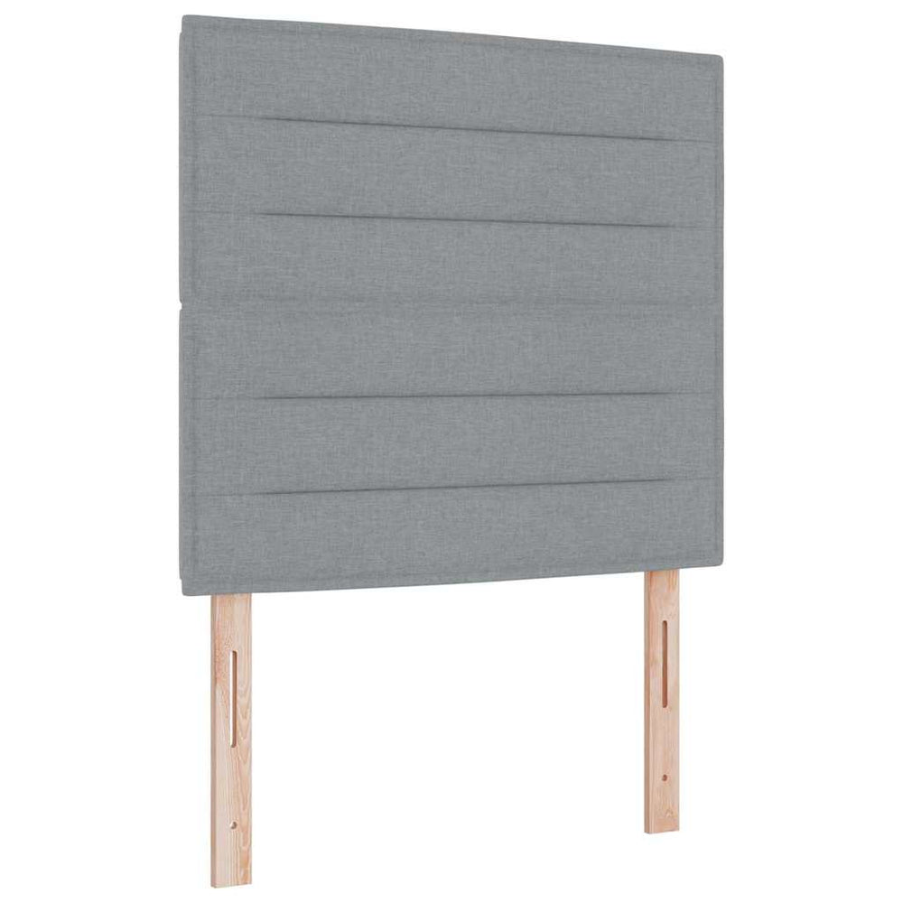 vidaXL LED Box Spring Bed with Mattress Light Gray 80 x 200 cm Fabric