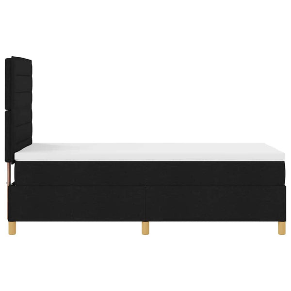 vidaXL LED Box Spring Bed with Mattress Black 80 x 200 cm Fabric
