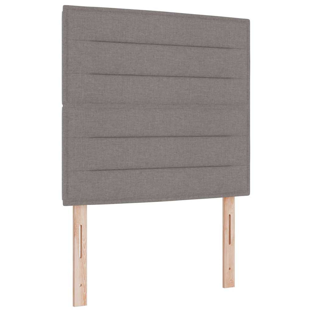 vidaXL LED Box Spring Bed with Mattress Taupe 80 x 200 cm Fabric