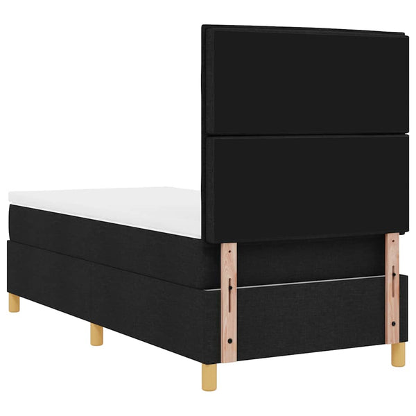 vidaXL LED Box Spring Bed with Mattress Black 100 x 200 cm Fabric