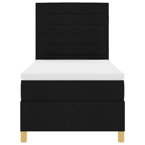 vidaXL LED Box Spring Bed with Mattress Black 100 x 200 cm Fabric