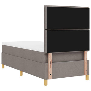 vidaXL LED Box Spring Bed with Mattress Taupe 100 x 200 cm Fabric