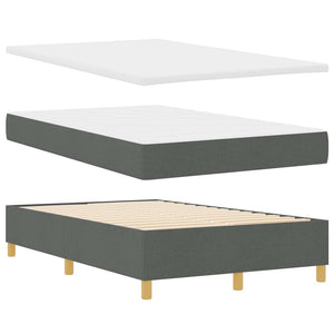vidaXL LED Box Spring Bed with Mattress Dark Grey 120 x 190 cm Fabric