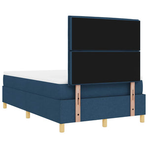 vidaXL LED Fabric Box Spring Bed with Mattress Blue 120 x 190 cm