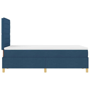 vidaXL LED Fabric Box Spring Bed with Mattress Blue 120 x 190 cm