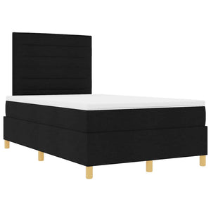 vidaXL LED Box Spring Bed with Mattress Black 120 x 200 cm Fabric