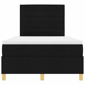 vidaXL LED Box Spring Bed with Mattress Black 120 x 200 cm Fabric