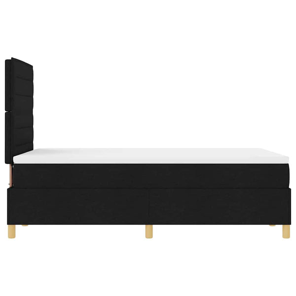 vidaXL LED Box Spring Bed with Mattress Black 120 x 200 cm Fabric