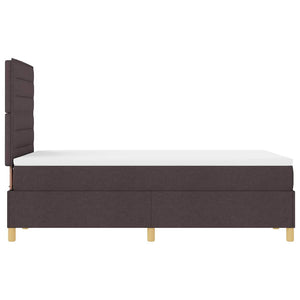 vidaXL LED Box Spring Bed with Mattress Dark Brown 120 x 200 cm Fabric