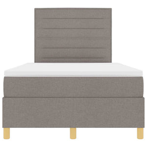 vidaXL LED Box Spring Bed with Mattress Taupe 120 x 200 cm Fabric