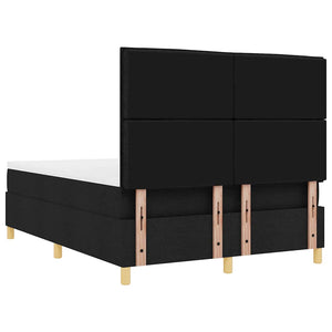 vidaXL LED Box Spring Bed with Mattress Black 140 x 190 cm Fabric