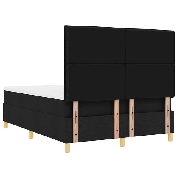 vidaXL LED Box Spring Bed with Mattress Black 140 x 190 cm Fabric
