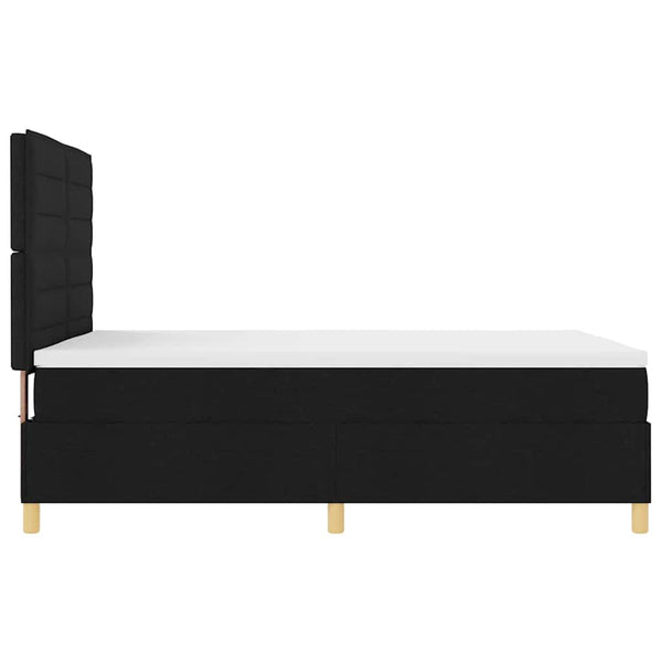 vidaXL LED Box Spring Bed with Mattress Black 140 x 190 cm Fabric