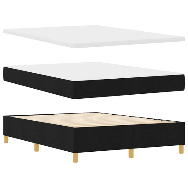 vidaXL LED Box Spring Bed with Mattress Black 160 x 200 cm Fabric