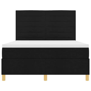 vidaXL LED Box Spring Bed with Mattress Black 160 x 200 cm Fabric