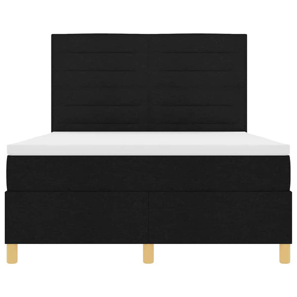 vidaXL LED Box Spring Bed with Mattress Black 160 x 200 cm Fabric