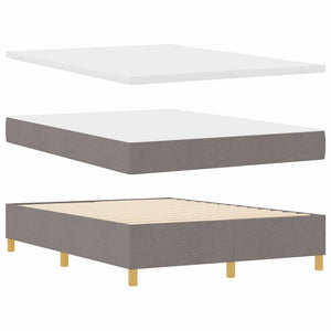 vidaXL LED Box Spring Bed with Mattress Taupe 160 x 200 cm Fabric