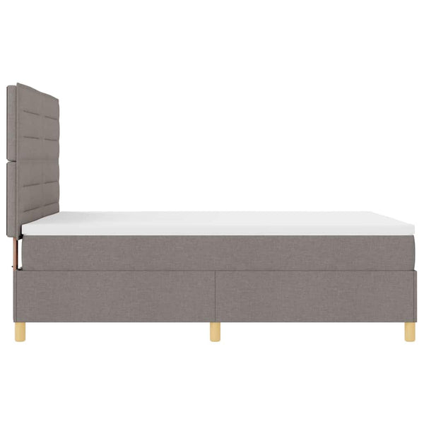 vidaXL LED Box Spring Bed with Mattress Taupe 160 x 200 cm Fabric
